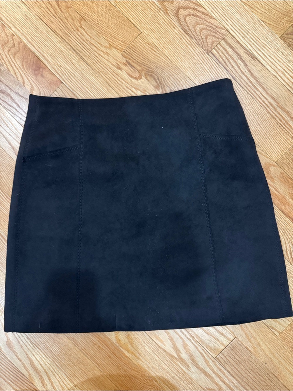 LOFT Black Suede Mini Skirt
